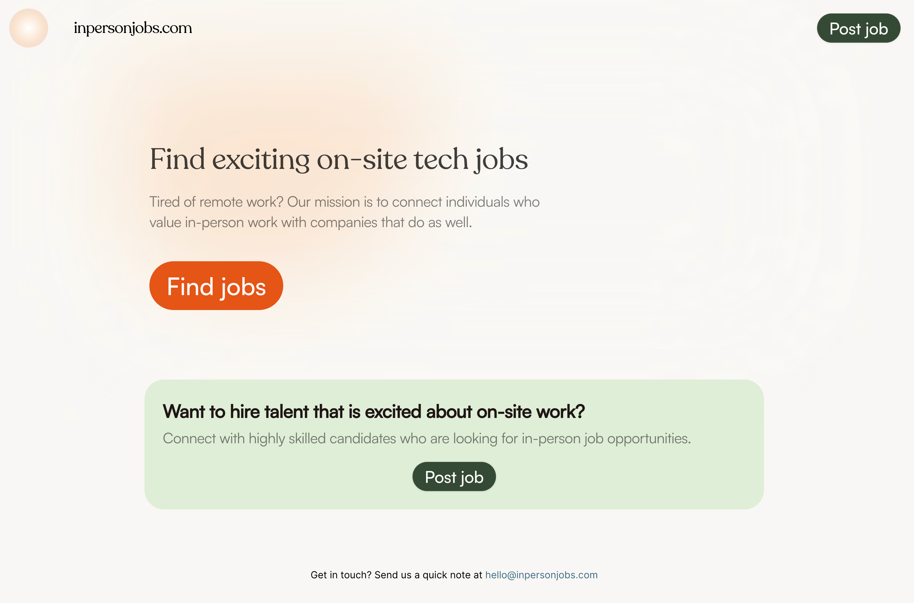 inpersonjobs project screenshot